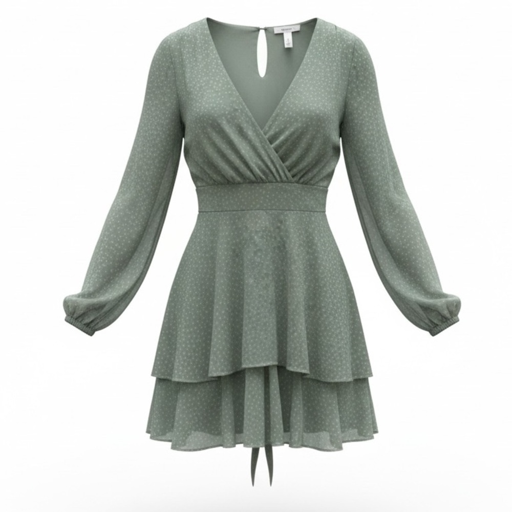 Japna NWT green polka dot dress, small